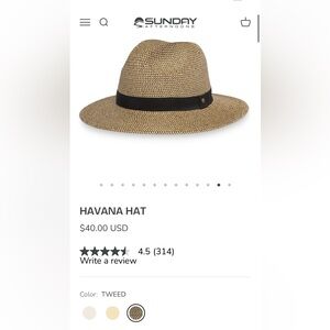 Sundry Havana hat nwot medium tweed
